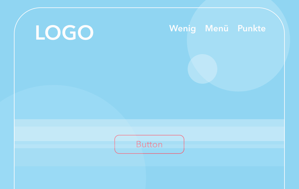 Logo, Hauptmenü, Ghost Button und ein Hintergrundbild: fertig ist der Grundaufbau.